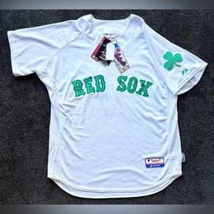 Boston Red Sox Dustin Pedroia 2009 St. Patrick's Jersey BP Spring Training White